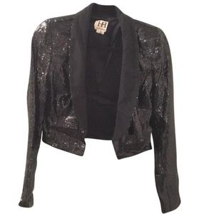 Haute Hippie Black Sequin Blazer